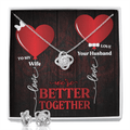 CardWelry Valentines Gifts To Wife, We're Better Together Card and Gorgeous Earing and Necklace Set Jewelry