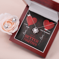 CardWelry Valentines Gifts To Wife, We're Better Together Card and Gorgeous Earing and Necklace Set Jewelry Mahogany Style Luxury Box