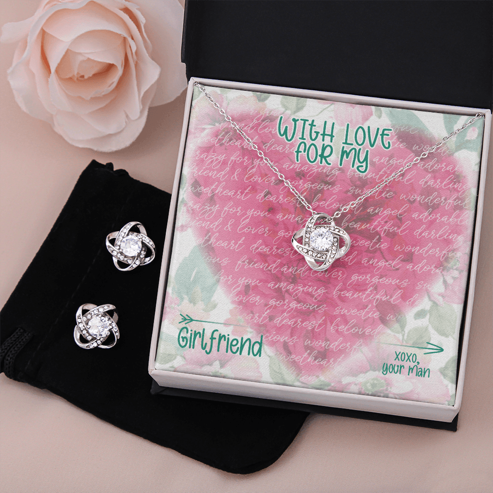 CardWelry Valentines Gifts With Love For My Girlfriends, Gorgeous Earing and Necklace Set To Girlfriend Jewelry Standard Box