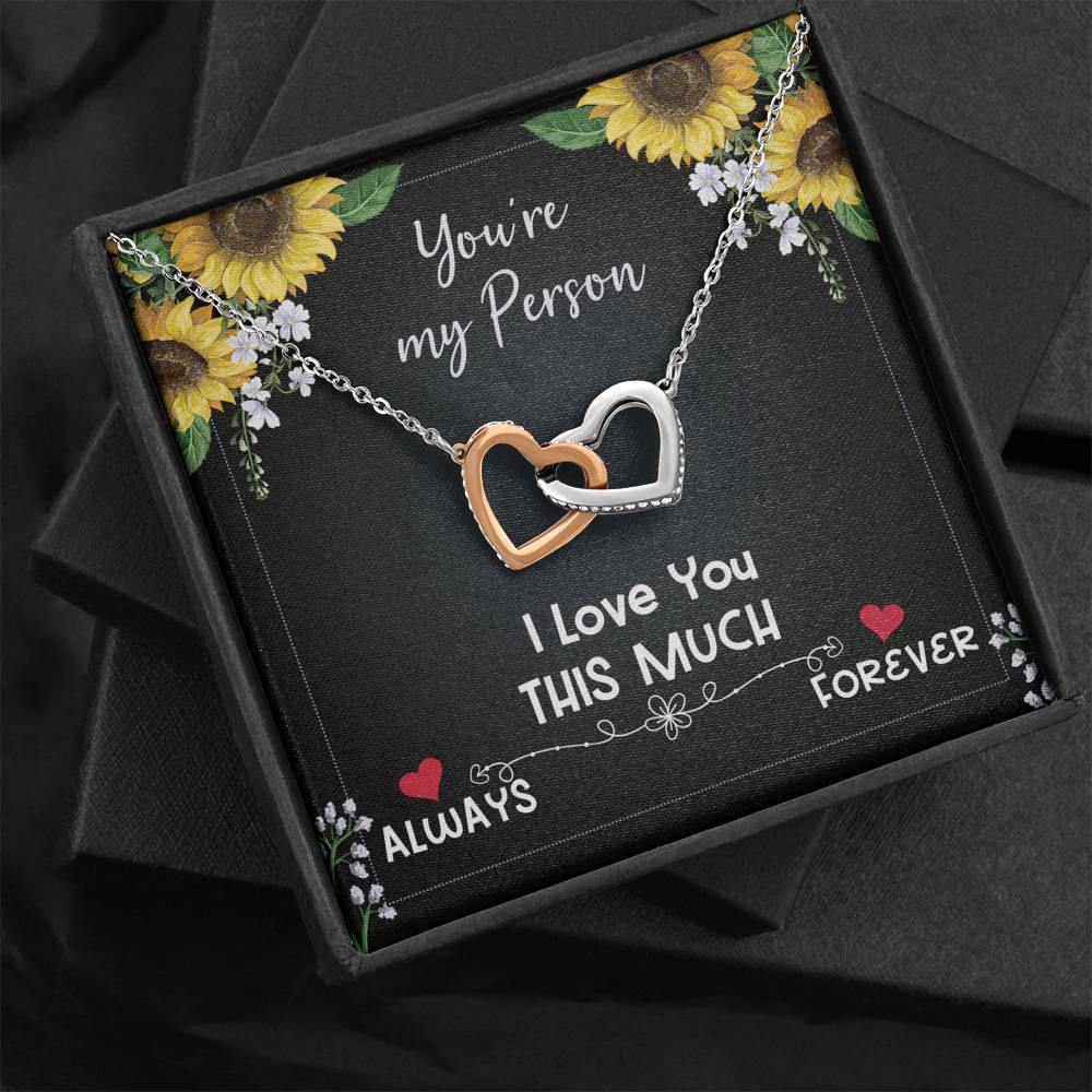 CardWelry You're my Person I Love You This Much Always Forever Necklace Gift for Her Jewelry